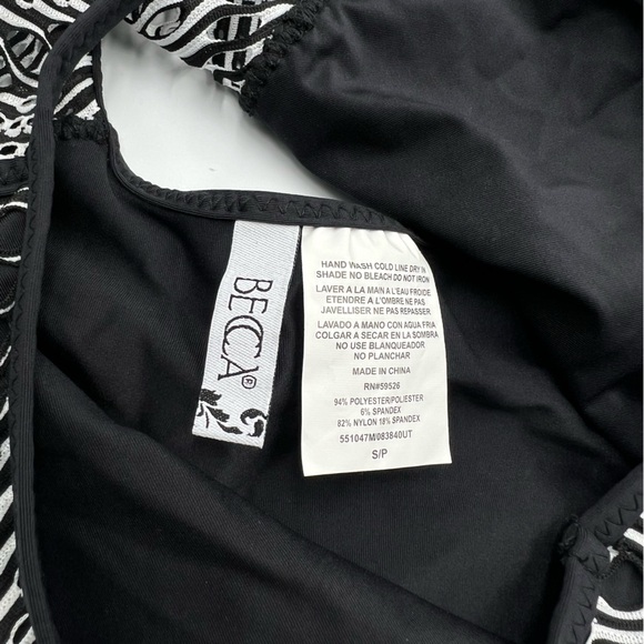 BECCA Black and White One Piece Swimsuit - Picture 4 of 9